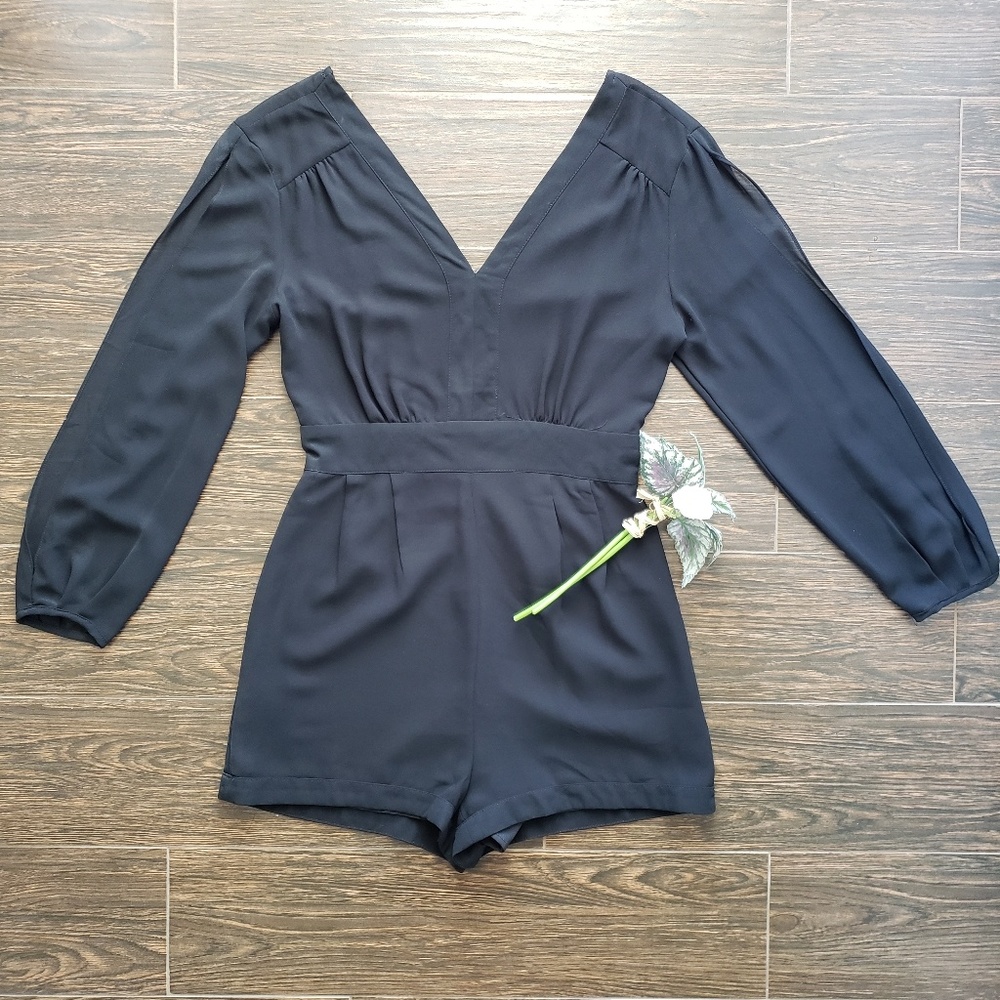 Black chiffon romper